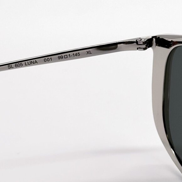 NEW SAINT LAURENT LUNA SL605 001 SILVER GRAY SHIELD SUNGLASSES SL 605 SHIELD - Picture 11 of 13